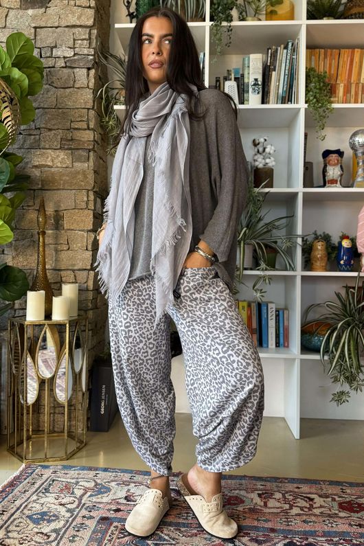 Conrad Slouch Cotton Knit Grey Marl 